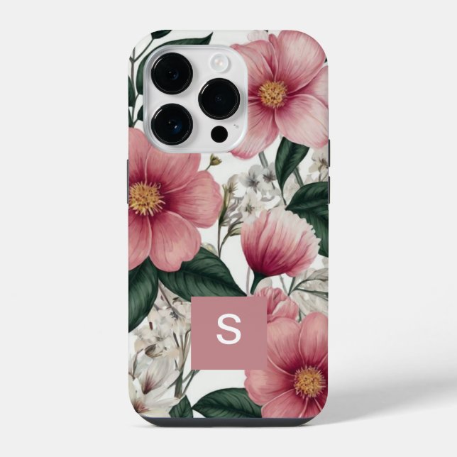 Flores Botânicas Modernas Rosa Monogramadas (Verso)
