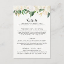 Flores Brancas de Convite para Casamento - Cartão