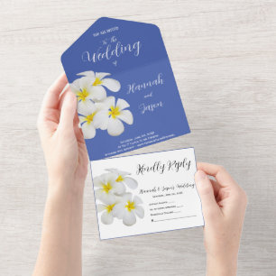 Flores Brancas de Frangipani, no Casamento Azul e