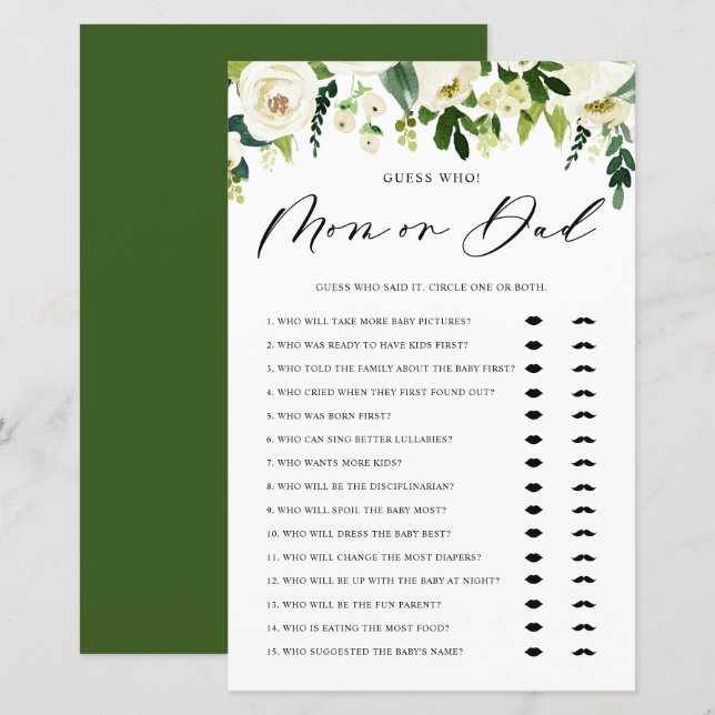 Flores brancas de inverno adivinham quem é a mãe o (Frente/Verso)