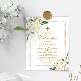 Flores Brancas de Orçamento e Convite para Dedicaç