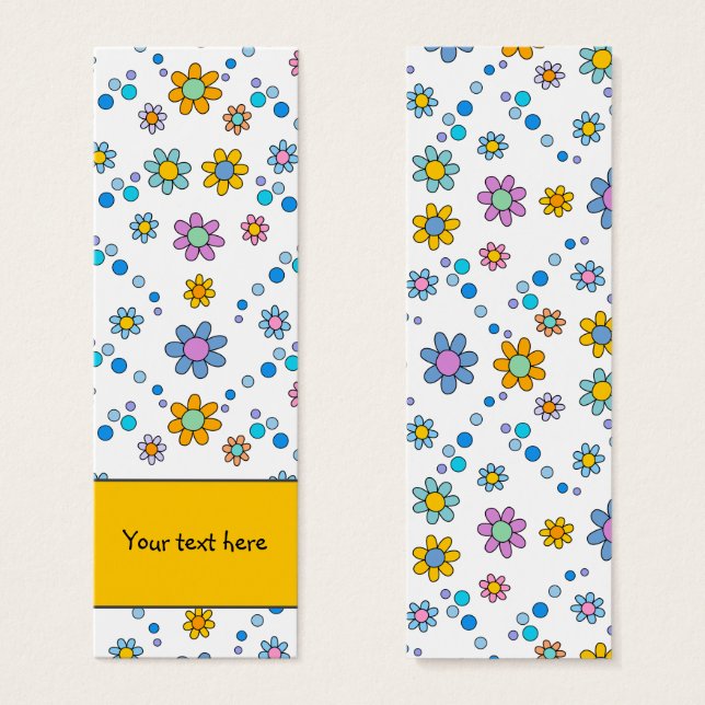 Flores brancas design Bookmark (Frente & Verso)