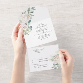 Flores Brancas E Casamento Elegante Boho Greenery