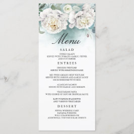 Flores Brancas e Menus de Casamento Verde