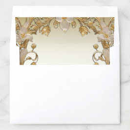 Flores Brancas Envelope Dourado Decorativo