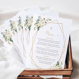 Flores Brancas, Flores Creme, Boho, Menu de Batism