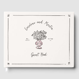 Flores brancas, livro de convidados de casamento d