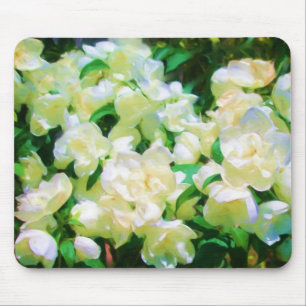 Flores brancas Mousepad