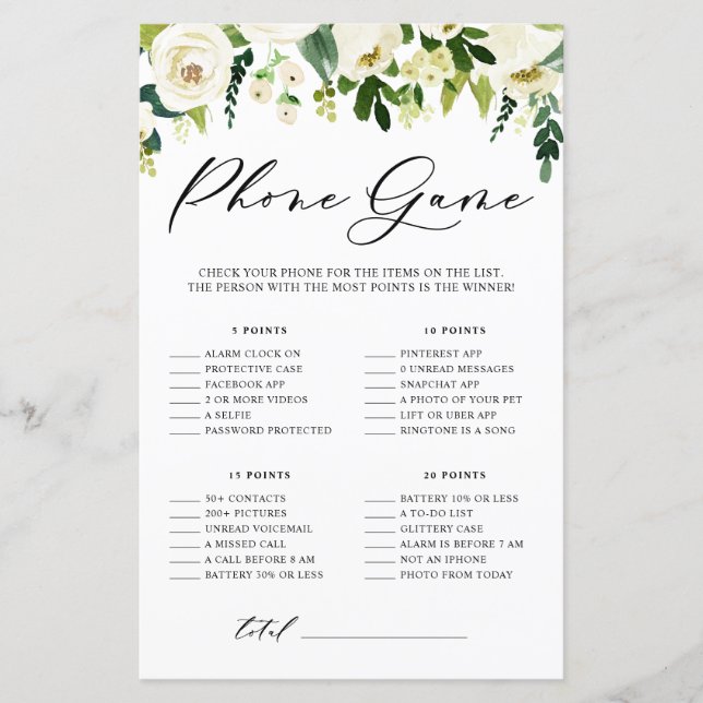 Flores brancas O que há na sua placa de Chá telefô (Frente)