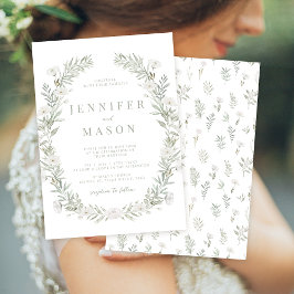 Flores brancas verde rusticidade Convite para Casa