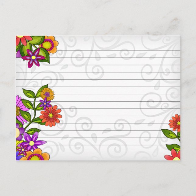 Flores Brilhantes De Cartão De Receita De Casament (Frente)