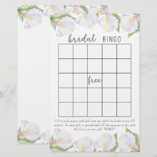 Flores Calla - jogo do bingo chá de panela