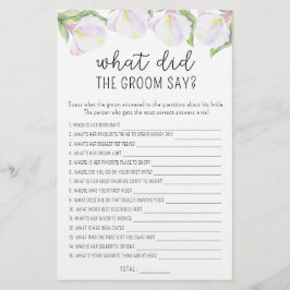 Flores Calla - O que o noivo disse como jogo noivo