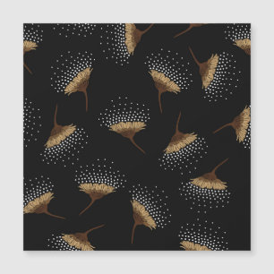 Flores castanhas, fundo preto sem costura.