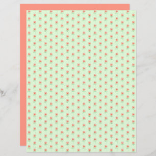 Flores charmosas em folha de papel verde