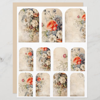 Flores Colagem de Vintagem 1b 4 de 4