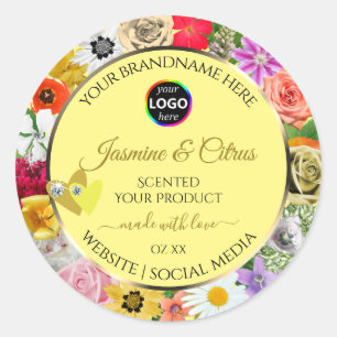 Flores Coloridas Creme Produto Etiquetas Corações