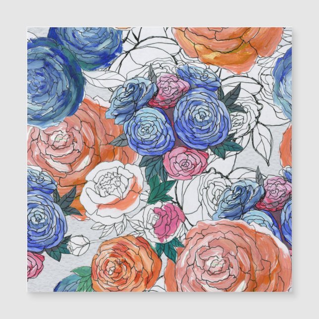 Flores Coloridas: Padrão Vibrante Sem Costura (Frente)