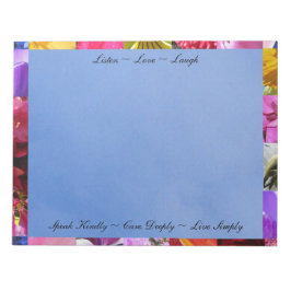 Flores com Bloco de Notas de Cotações