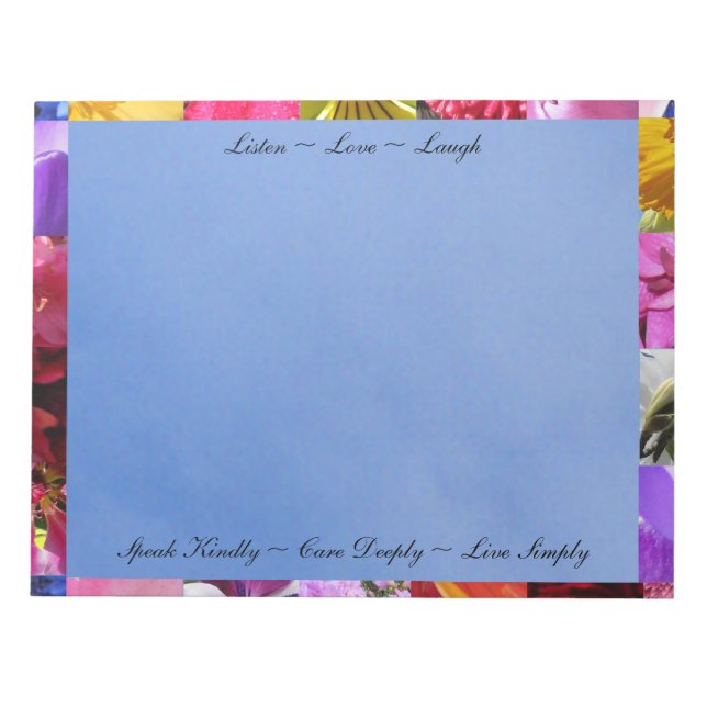 Flores com Bloco de Notas de Cotações (Frente)