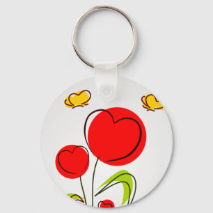 Flores com Chaveiro de Coração