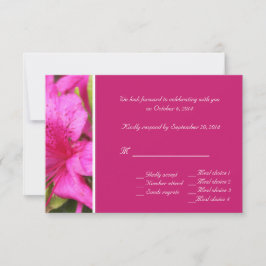Flores cor-de-rosa azalea Cartões RSVP para casame