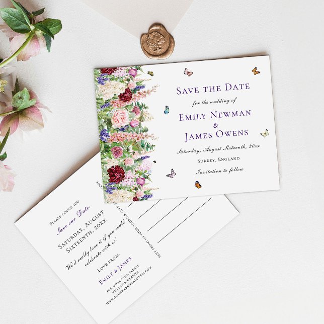 Flores Cor-de-Rosa & Borboletas | Convite de Antec (Criador carregado)