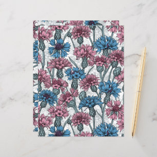 Flores cor-de-rosa e azuis, flores silvestres, bra