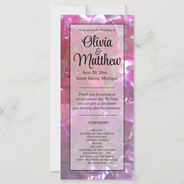 Flores cor-de-rosa Elegante flores hydrangeas (Frente)