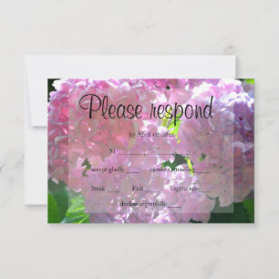 Flores cor-de-rosa Elegante flores hydrangeas RSVP