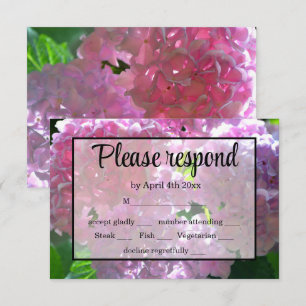 Flores cor-de-rosa Elegante flores hydrangeas RSVP