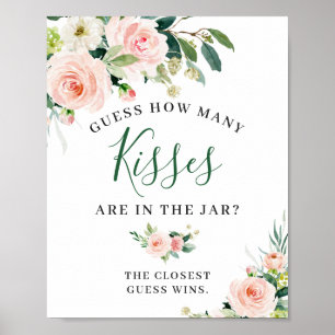 Flores Cor-de-rosa Elegantes Sinal Floral Poster