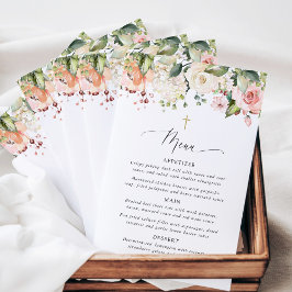 Flores Cor-de-Rosa, Flores Brancas, Boho, Menu de 