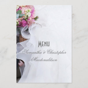 Flores cor-de-rosa menu de vestidos florais