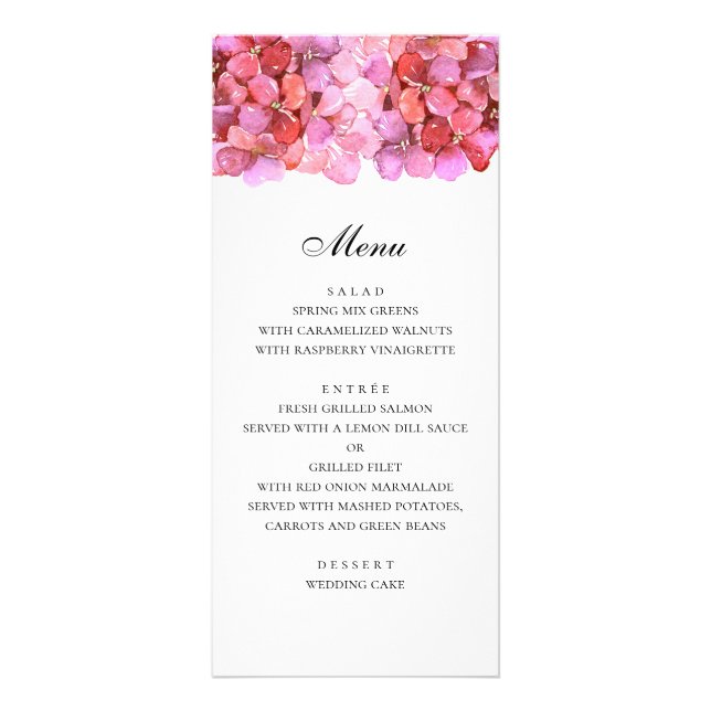 Flores cor-de-rosa românticas. Menu de jantar de c (Frente)