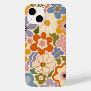 Flores Coração Capa Retro Groovy Case-Mate