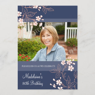 flores corais azuis dos convites de festas de