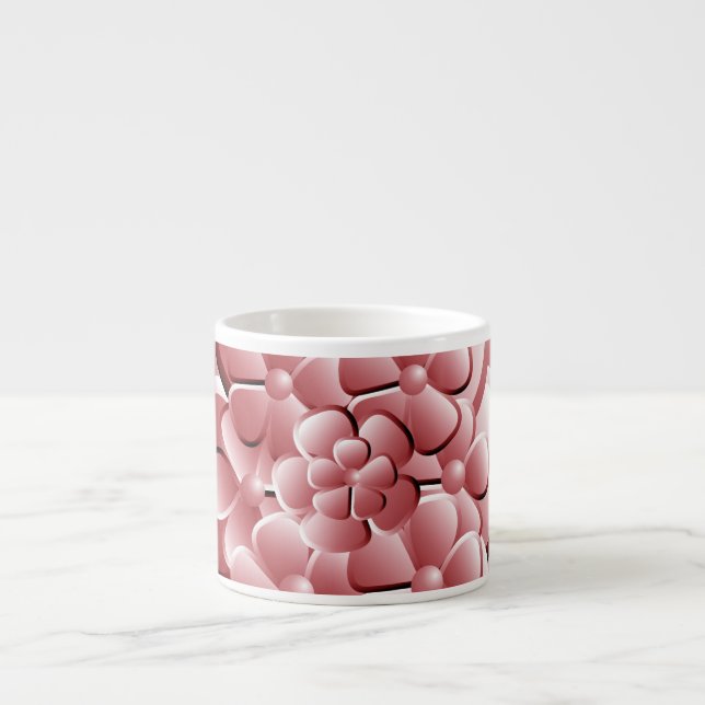 Flores Cromadas - Xícara Espresso Rubescente (Frente)