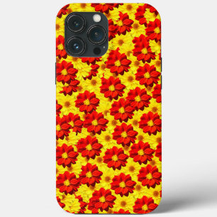 Flores da dália vermelha e amarela