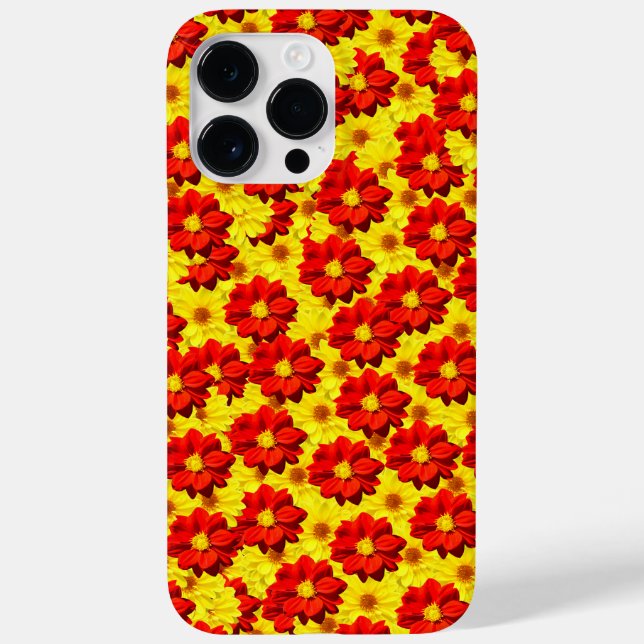 Flores da dália vermelha e amarela (Verso)
