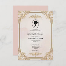 Flores da Era Regencial Convite para Chá de Noiva 