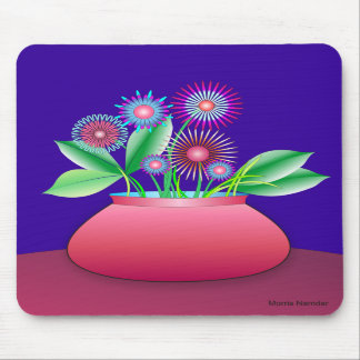 Flores da floresta em um mousepad vermelho do pote