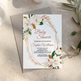 Flores da Magnolia e Convite ao Chá de fraldas Dou