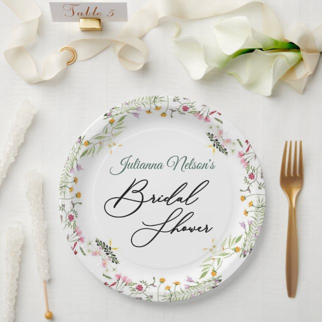 Flores da primavera pratos de papel (Casamento)