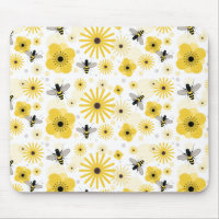 Flores das abelhas & bolinhas Mousepad