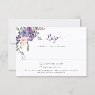 Flores de Água Púrpura e Verde RSVP