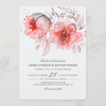 Flores De Água Rosa, Convite De Casamento