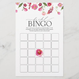 Flores de Água Rosa Elegantes - Jogo de Bingo de B