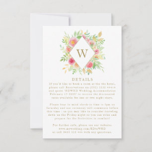 Flores de Aquarela Cartão de Invólucro Monograma