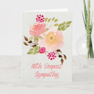 Flores De Aquarela - Com Cartão de condolências Ma